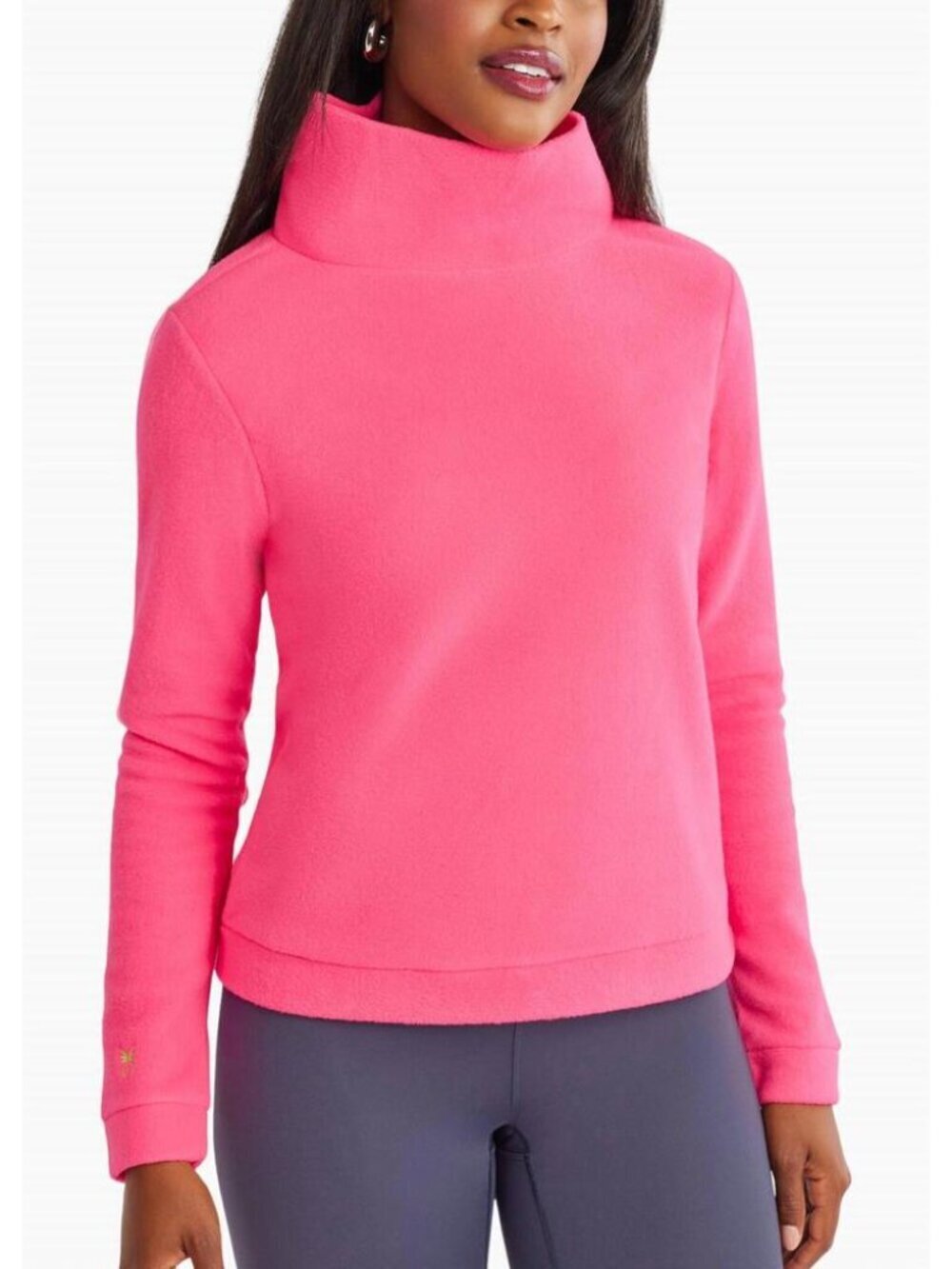 Dudley Stephens Park Slope Turtleneck In Vello Fleece Pink Size XL